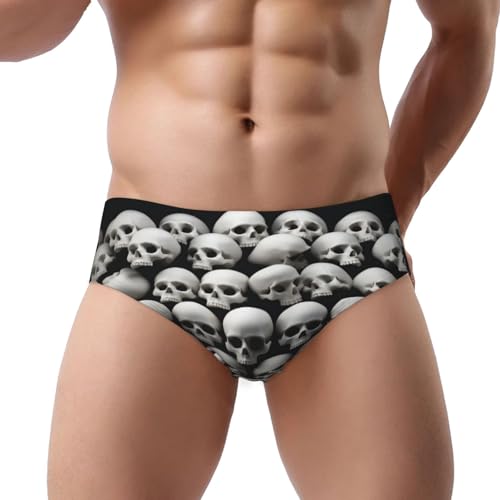 (Skull) Men's Triangle Briefs, Soft Sexy Comfortable Breathable Underwear for Men-