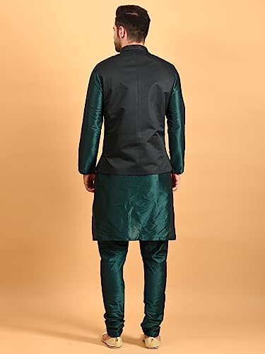 Image of Uri and MacKenzie Men's Silk Blend Kurta Pajama with Designer Ethnic Nehru Jacket /Modi Jacket