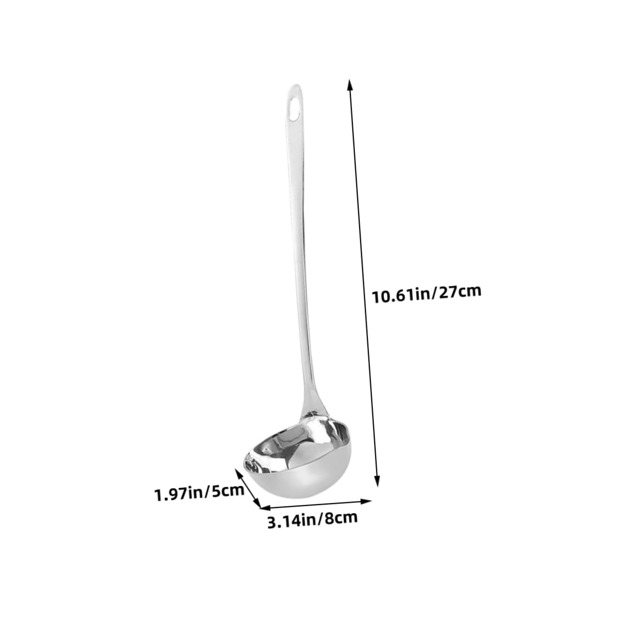 GRIRIW Spoon with Spout Serving Spoons Wok Slotted Gravy Ladle Household Soup Scoop Container Soup Ladle Whisk Stainless Ladle Household Water Ladle Hotpot Cook 201 Stainless Steel Silver