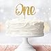 1st Birthday 12 months Photo Banner, Cake Topper, Highchair One Garland. Newborn to 1 Year old Monthly Milestone Picture, Baby Boy & Girl First Gold Decorations Party Supplies