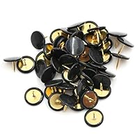 Supertool Reißzwecken, Pinnnadeln, Kartennadeln, Reißzwecken, mit Kunststoffköpfen und Stahlpunkten für Korktafel, dekorative Pinnwand, Bürokarte, 100 Stück (schwarz, 10 x 10 mm)