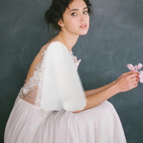 Image of SHERCHPRY Bridal Dress Removable Tulle Sleeves 2Pcs Mesh Sleeve Head Wedding Dress Accessories Elegant Detachable Sleeve Covers for Women