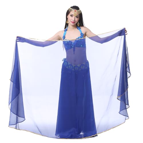 SHOWYOU Lightweight Semicircle Chiffon Hand Scarf Belly Dance Costume Outfit Hip Scarf Sequin Trim Shawls Veils2