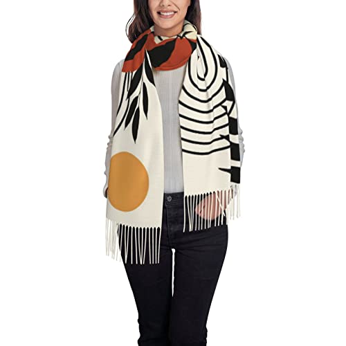 Sptvan Mid Century Bohe Tassel Scarf Wrap And Shawl Pashmina Scarf For Women Ladies Long Printed Reversible Fall And Winter #TOP1