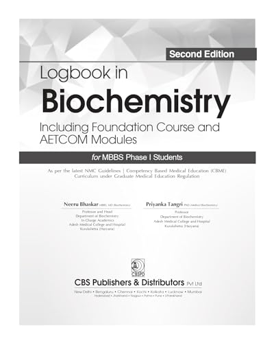 Image of Logbook In Biochemistry Including Foundation Course And Aetcom Modules For Phase I Mbbs Students (Pb 2025)