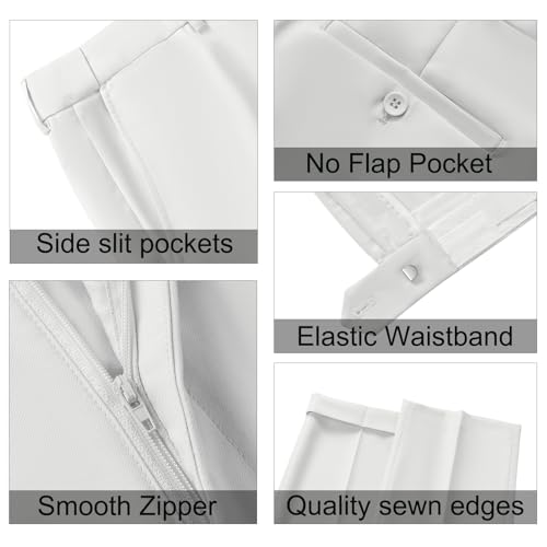 MAGE MALE Mens 2 Pieces Tuxedo Shawl Lapel Slim Fit One Button Color Clashing Design Suit Wedding Blazer Jacket and Pants Set White - Thumbnail 5