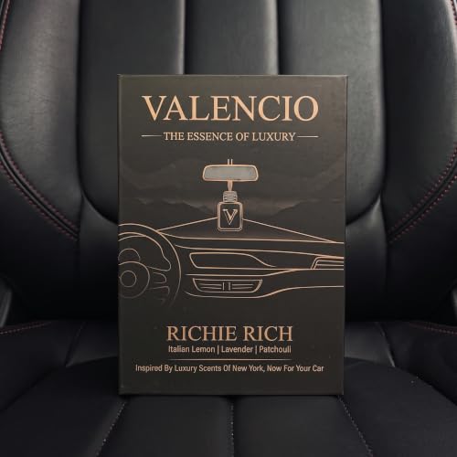 Image of Valencio Luxury Car Perfume Richie Rich - Italian Lemon Hanging Diffuser | Fragrance Inspired by Luxury Body Perfumes | Natural Essential Oils | Long-Lasting Fragrance Up to 45 Days