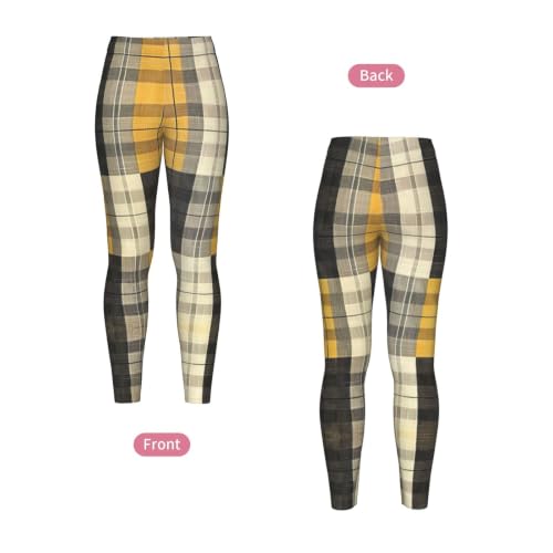 Leggings de compresión suave contra la fatiga: ajuste cómodo a cuadros 4