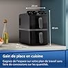 Philips Airfryer Série 4000 – Air Fryer VerticalDuo, 10L, RapidAir, 13 modes de cuisson, synchronisation, gain de 45% d’espace, revêtement céramique sans PFAS, fenêtres de cuisson, Noir (NA460/00) "