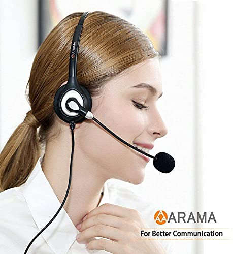 Phone Headset 2.5Mm With Noise Canceling Mic & Mute Switch Ultra Comfort Telephone Headset For Panasonic At&T Vtech Uniden Cisco Grandstream Polycom Cordless Phones #TOP4