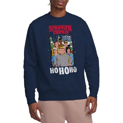 Sweat Stranger Things de Noël unisexe bleu marine pour fan de la série