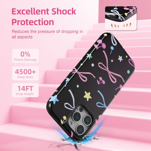 Coque iPhone 15 Pro Max antichoc noire à double couche en silicone hybride durable - 4