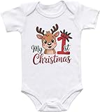 Doozy Designs Baby’s My First Christmas Bodysuit – Newborn Holiday Outfit – Christmas Shirt for Babies and Toddlers (18M Short Sleeve Bodysuit)