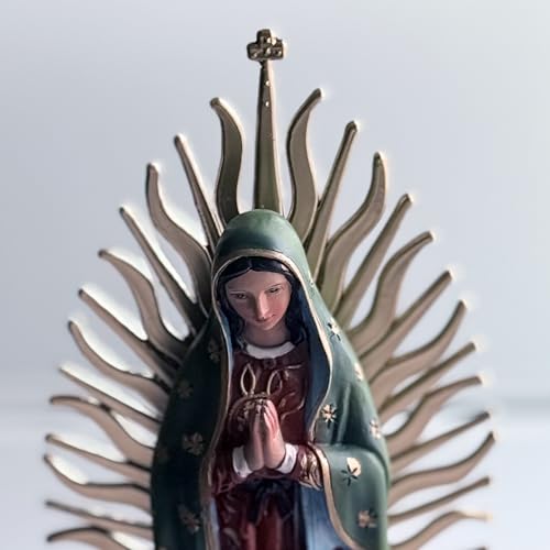 Estatua Virgen de Guadalupe de Resina 12 pulg miniatura 6