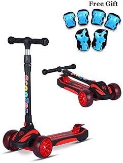 SDSPEED Kick Scooter for Kids Extra Wide Light-Up Wheels(Safety First) Scooter 3 Height