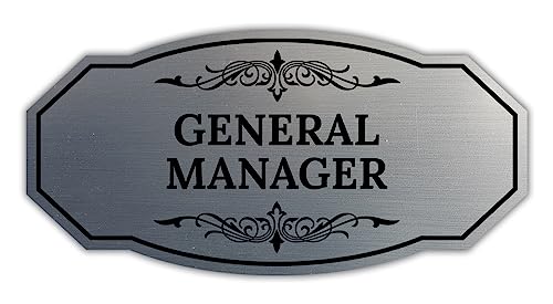 Signs ByLITA Panneau graphique de directeur général victorien (argent brossé) – Grand format