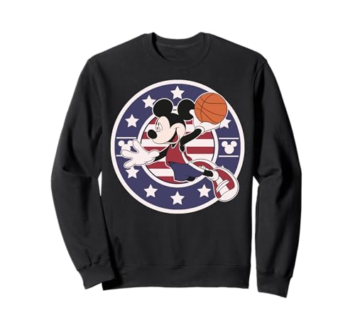 Sweat Mickey Basketball USA Disney sweat-shirt sport vintage col rond