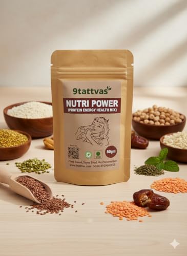 Image of Nutri Power Energy Health Mix | With Millets, Dry Fruits & Soy Protein | High Protein & Fiber Blend | Daily Wellness Drink | 50g Pack of 1