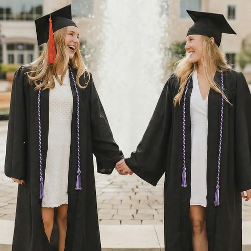 Image of GraduationMall Graduation Honor Cord 68 inch Purple White