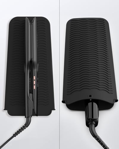 Image of Annlary 1.75 Inches Flat Iron Hair Straightener with Heat Resistant Silicone Mat Pouch, Professional Ceramic Ionic Dual Voltage Straightener for Less Frizz, Shinier & Smoother Hair