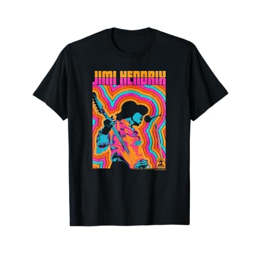 Jimi Hendrix Líneas coloridas de ambiente retro Camiseta