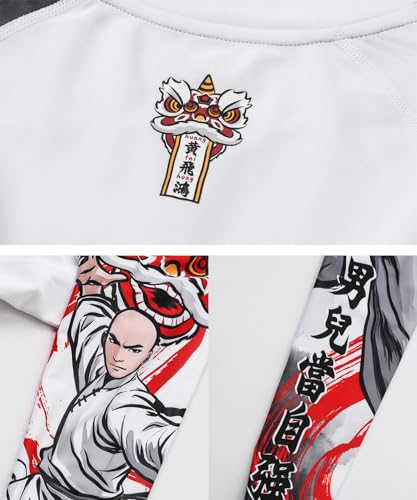 Image of HUGE SPORTS Men's Rash Guard Long Sleeves UPF 50+ UV Sun Protection Quick Drying Splice Compression Swim Shirts