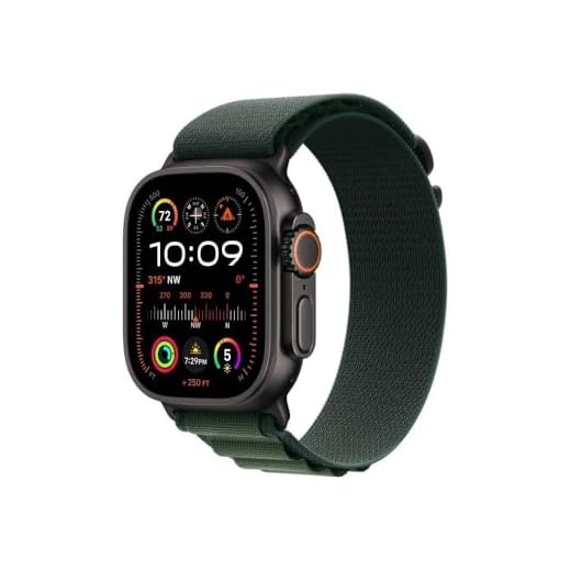 Apple Watch Ultra 2 (49 mm GPS + Cellular) Montre de Sport connectée avec Boîtier en Titane Noir et Boucle Alpine Vert foncé (Small). Suivi de l’activité, GPS Haute précision, Neutre en Carbone