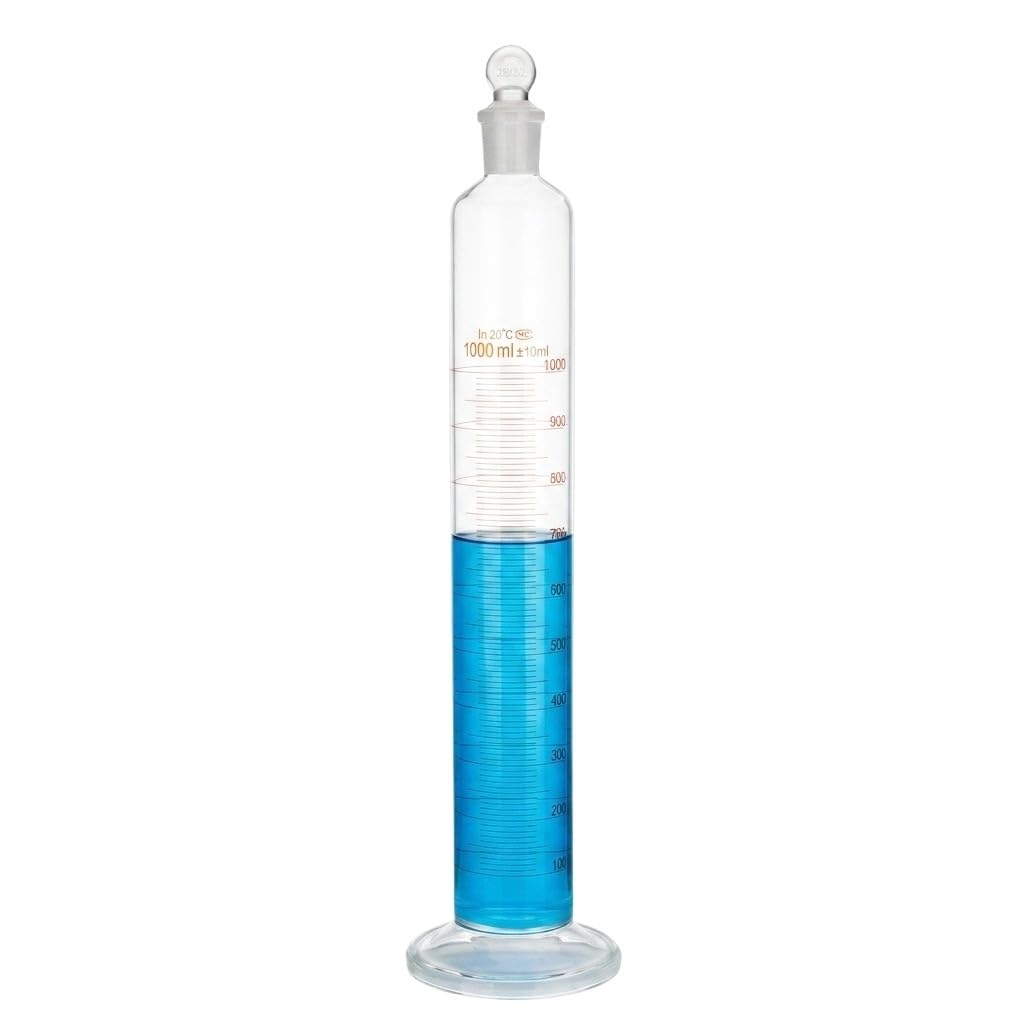 Skalowany Cylinder Mieszający Szkło Borokrzemowe z Korkiem Lab Rurka-1000mL