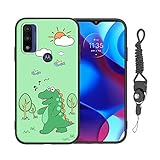 Nuouxoco for Galaxy Moto G Pure Phone Case (2021) Cute Funny Green Cartoon Dinosaur for Women Girls