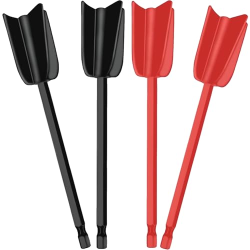 4-Pack Mixer Attachments – Paint and Plaster Stirring Paddles for Drill, Heavy Duty Mixer Heads for Emulsion, Adhesive, Mortar & More – Universal Fit for Electric Drills