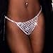 Produktbild Sethain Jahrgang Strass Unterwäsche Silber Ketten Funkelnd Kristall Tanga Höschen Bikini Körper Kette Nachtclub Körper Schmuck Zubehör für Frauen