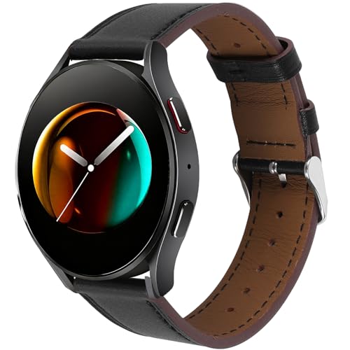 Italy Genuine Leather Watch Bands Men Women Compatible with Samsung Galaxy Watch Band, 20mm 22mm Lugs Watch Straps, Quick Release Wear-resistant Sweat-Resistant Smartwatch Replacement Strap
