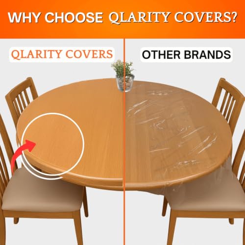 Image of Qlarity Covers 1.5mm Super Shield PVC Table Cloth, 48 Inch Round, Clear
