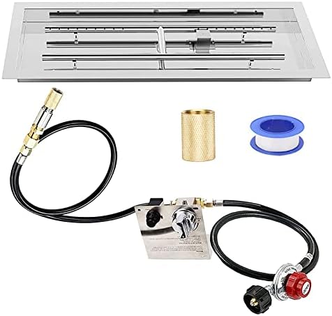 Amazon.com: GASPRO 24 x 8 Inch Drop-in Fire Pit Pan and Burner, Natural ...