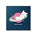 Stupell Industries Planet Mellow Tired White Cat Sleeping Saturn Rings, Design by Lisa Perry Whitebutton