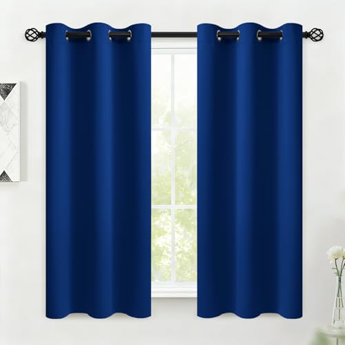 Image of COSVIYA Grommet Room Darkening Royal Blue Curtains 54 inch for Bedroom | Light Blocking Insulated Thermal Curtains for Living Room, Blackout Thick Polyester Window Drapes,38x54 inches, 2 Panels