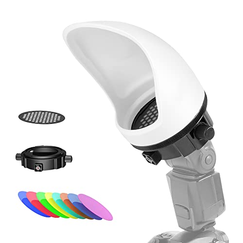Fotografia Iluminacion Flash Difusor Set, Kit Modificador Flash Profesional Cúpula Difusora para Todas Las Luces de Cabeza Cuadrada y Redonda para un Control Superior de la luz (D15)