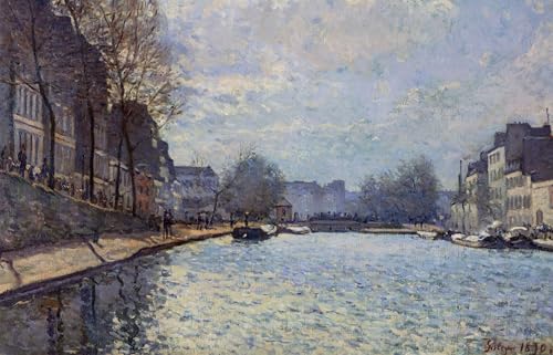 Cuadro de lienzo de Alfred Sisley del Canal Saint Paris de 60x90cm