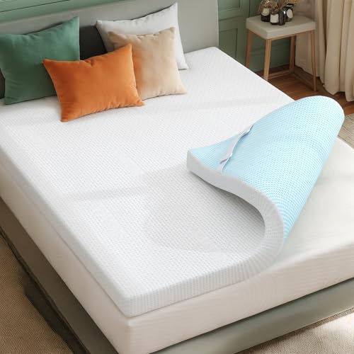 CHUN YI Memory Foam Mattress Topper King, 3 Inch Gel Foam Bed Topper with Rayon from Bamboo Cover, Ventilated Mattress Pad for Pressure Relief with Removable Cover, CertiPUR-US Certified