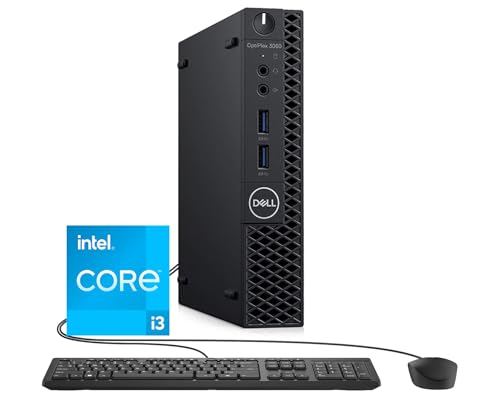 Dell Optiplex 3060 Mini ordinateur PC Intel Core i3-8100, 8 Go de RAM, 256 Go SSD, clavier américain QWERTY, WiFi, Bluetooth, Windows 11 Pro (renouvelé)