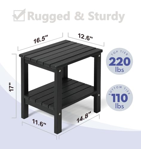 image for PASAMIC 2-Tier Adirondack Square Side Table, 17