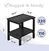 PASAMIC 2-Tier Adirondack Square Outdoor Side Table, HDPE Small Outdoor Table, Patio End Table for Patio, Pool, Backyard, Weather-Resistant (Black)