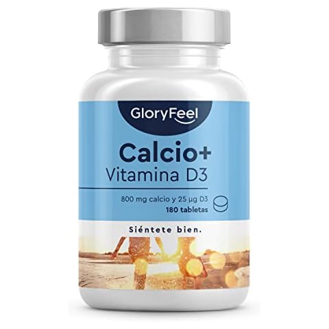Gloryfeel Calcio 800mg + Vitamina D3 (1.000 UI) -180 Tabletas vegetarianas Cover