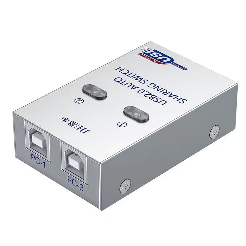 FORIDA USB Sharing Switch 2 Port, USB 2.0 Printer Sharing Switch Hub, 1 in 2 Out Auto USB Switcher for Printer, Scanner, Keyboard & Mouse, Plug and Play-image-26