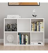 LDarqeer Sturdy White 6-Cube Storage Organizer Shelf with Anti-Tip Design – Modern Cubby Bookcase...