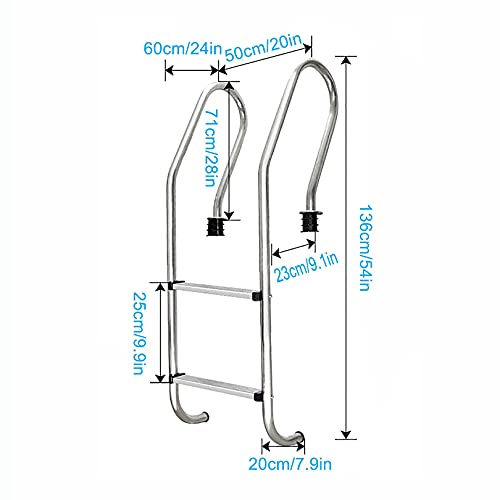 Escalera para piscina con 3 peldaños antideslizantes miniatura 2