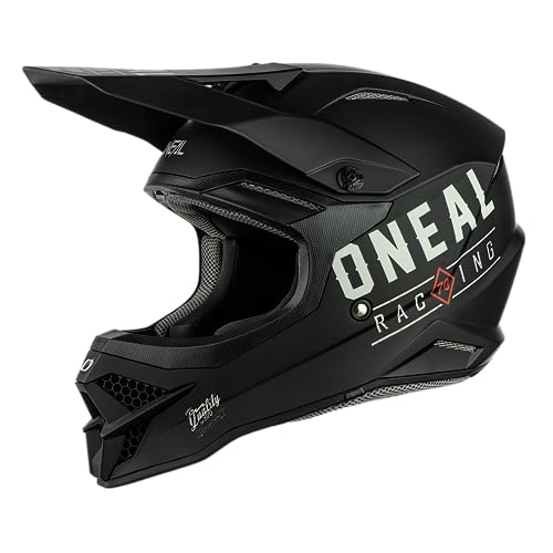 Casco Motocross MX Enduro Standard di sicurezza ECE 22.06 aperture di ventilazione per un raffreddamento ottimale 3SRS Dirt V.23 Adulto Nero Grigio Taglia XS cm