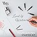 Wordsworth and Black Fountain Pen Set - Black - Includes 2 Pens, 18 ML Ink Bottle, 60 Ink Cartridges, A Refill Converter, 1 Medium and 4 Broad Nibs, Brush Pen - Fountain Pen Kit for Beginners
