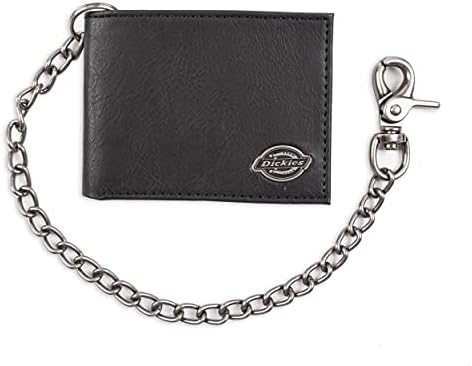 Dickies Men's Bifold Wallet-High Security with ID Window and Credit Card Pockets, Classic Black, One Size