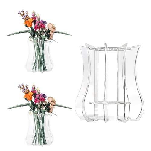 FloralGrace 1 Piece Puzzle Vase for Flower Holder, Acrylic Vase Display Stand Suitable for Botanical Collection, Orchid Tulip Bouquet Kit Vase for Tables (Transparent)
